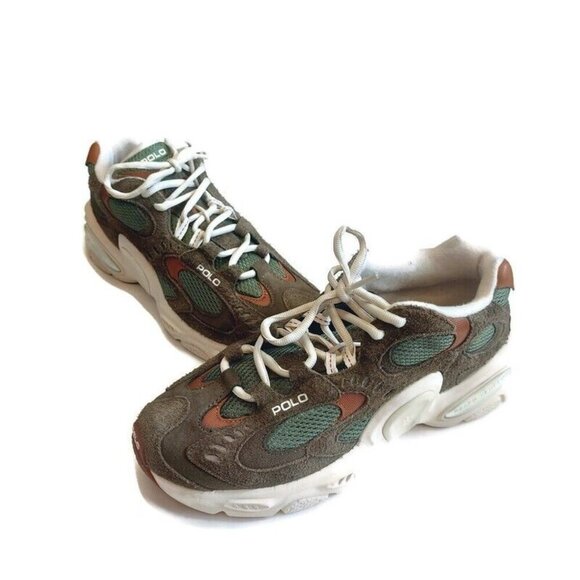 Polo Ralph Lauren Modern Trainer 100 Sneakers Mens Size 7.5 Shoes Green White - Picture 4 of 8